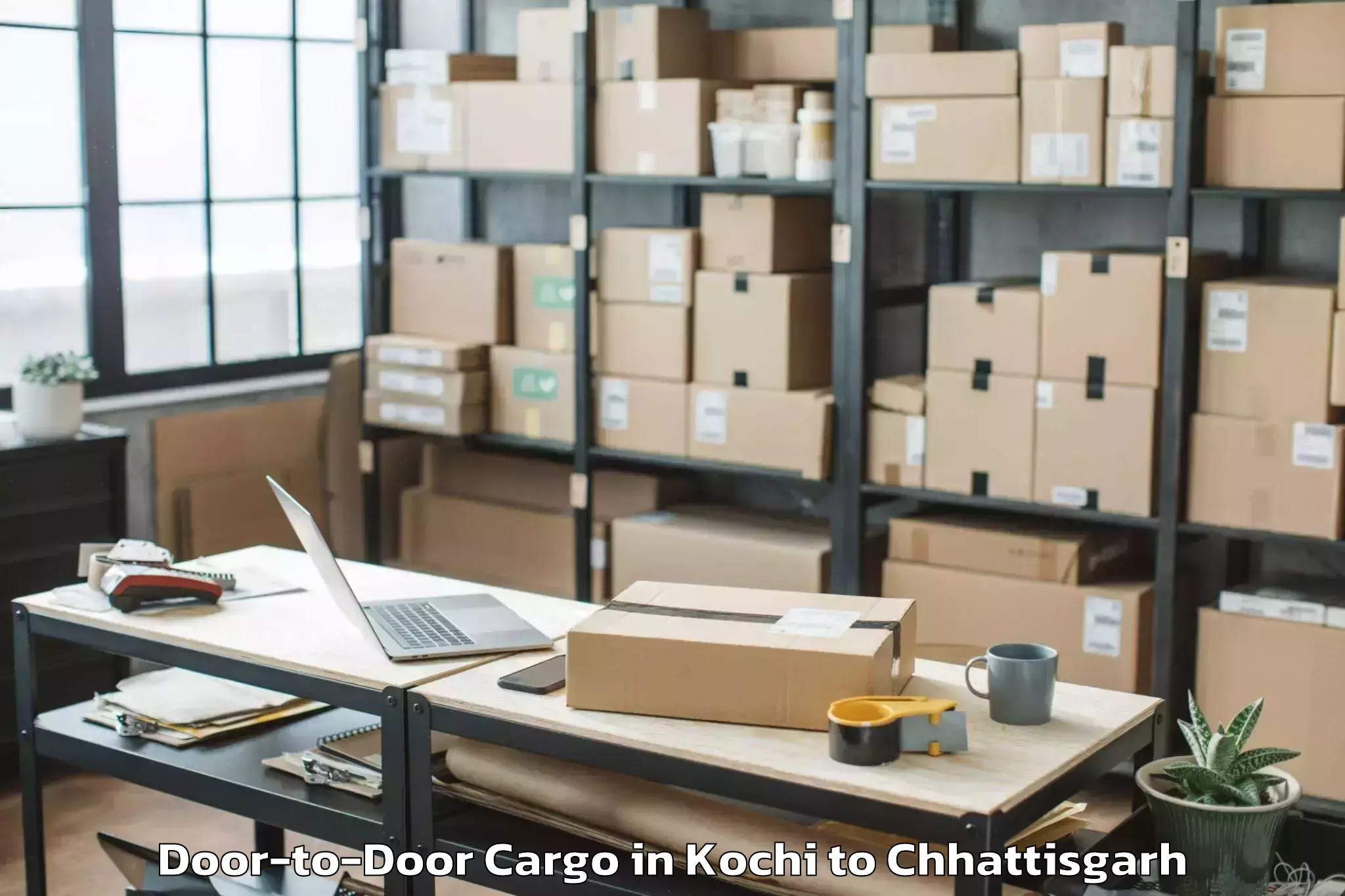 Book Kochi to Kumhari Door To Door Cargo Online